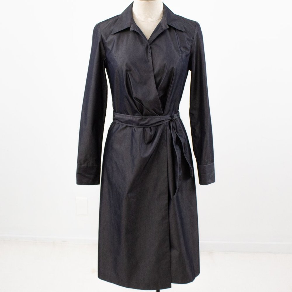 Banana Republic 6 Italian Chambray Midi Wrap Dress - Picture 10 of 10